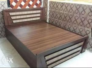 Brown Wooden hydraulic bed