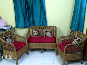 Cane sofa 2 seater+1+1