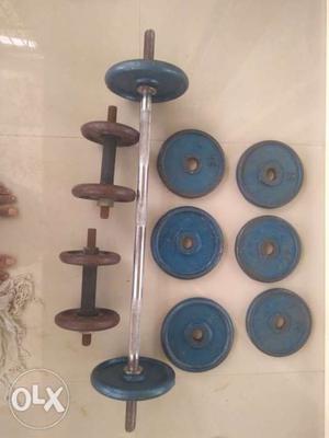 Dumbbell, Barbell, And Weight Plate Lot