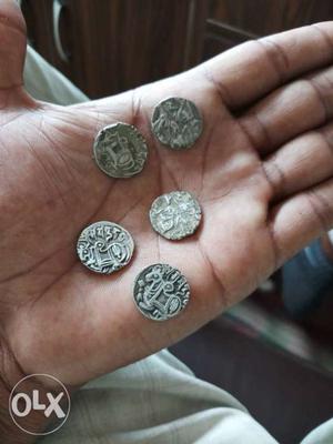 Five Gray Nawanagar Coins
