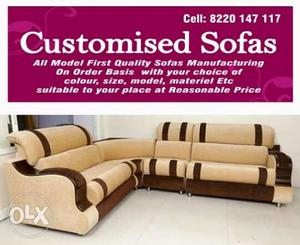 Full sandal with brown color Lshaped corner type sofa