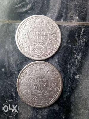 George v king emperor  one rupee in indiaa