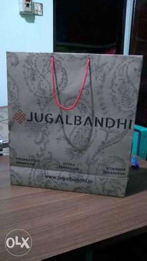 Gray And Black Jgalbandhi Paper Bag