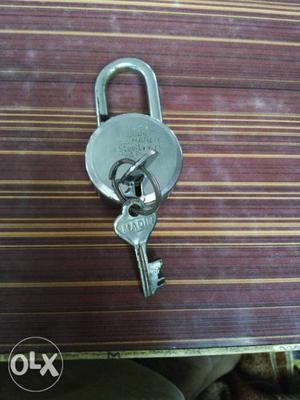 Gray Padlock And Key