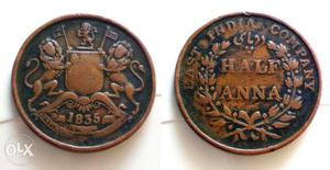  Half Anna coin..East india company..