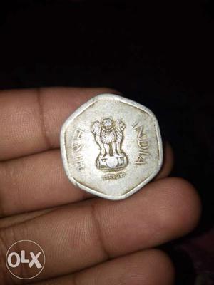 Indian 20 paise coin of year 