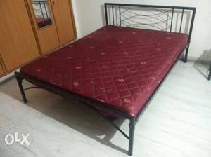 Iron bed - queen size, plus Sleepwell mattress.