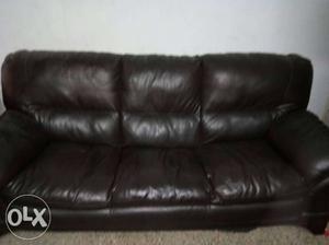 Leather sofa, three seaters