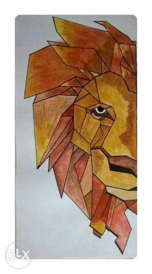 Lion's Face Illustration  cm (approx)