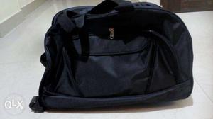 Nee Black Leather Duffel Bag