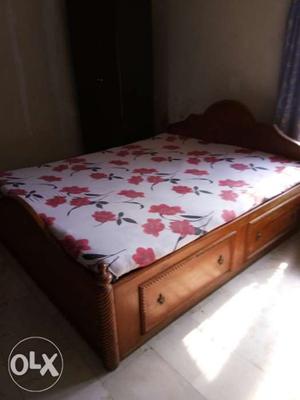 Pure teak wood bed with cotton matress. Has 4