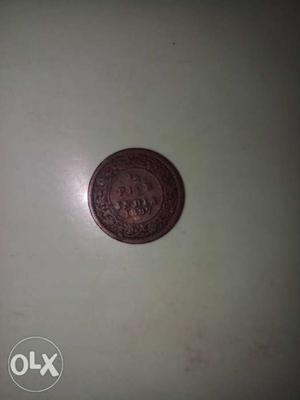  Queen Victoria empress 1/2 pice copper coin