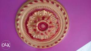 Round White And Pink Floral Ceramic Plate