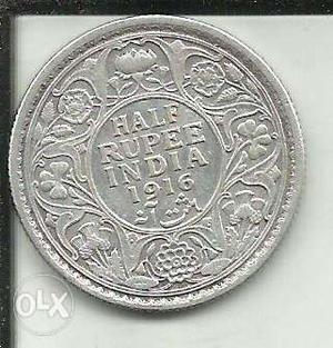 SILVER COIN OF HALF RUPEE GEORGE V OF