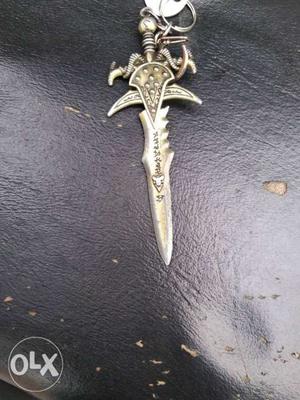 Silver Battle Sword Key Chain
