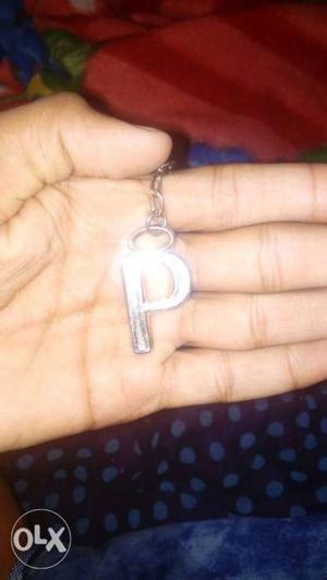 Silver Letter P Keychain