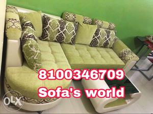 Tufted Green Sectional Sofa