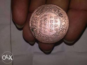 156 Years Old...India Half Anna Coin