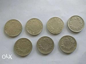 21 coin total...old silver 1rs coin