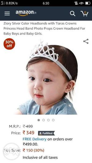 Baby Girl Gold/silver Crown