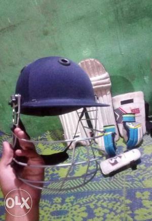 Black And Gray Cricket Helmet