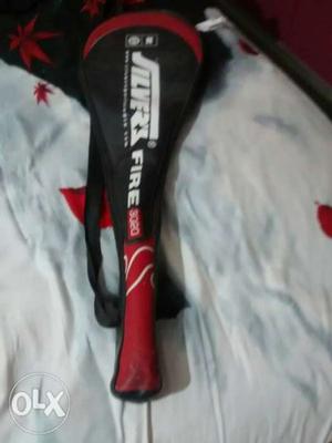 Black, White, And Red Silvers Fire Tennis Racket