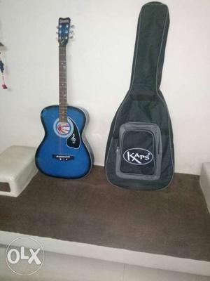 Blue Dreadnought Acoustic Guitar With Gig Bag