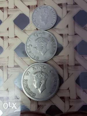 Combination set of 1 ruoee, half rupee, quarter