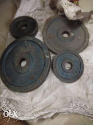Four Black Weight Plates