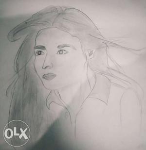 Framed sketch of Alia Bhatt