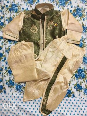 Green colour traditional wear for 6-12 months