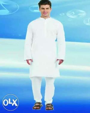 Mans white kurta Pajama 100% cotton avelibel in