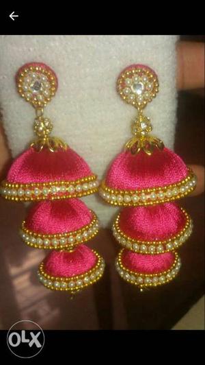 Pair Of Pink Jhumkas Earrings Screenshot