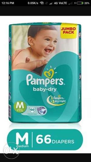 Pampers Diapers M Size 33 Total. 11 Rupees per