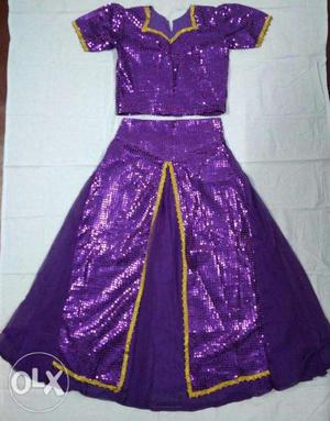 Purple colour lehenga choli dress[only once i hour used] for