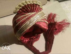 Red And Brown Turban Headdress