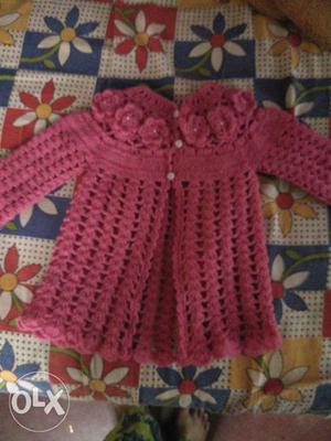 Toddler's Pink Knitted Dress