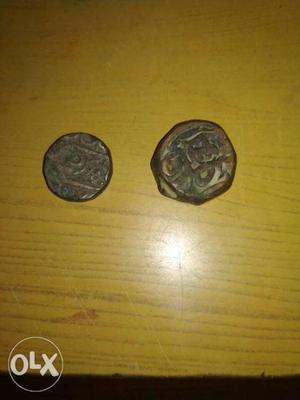 Two Brown Mughal Coins