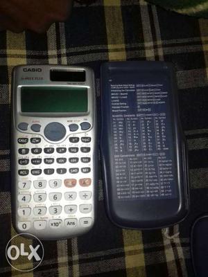 Two Gray And Black Texas Instruments Graphing Calculators