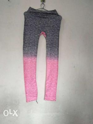 Women's Gray And Pink Pants