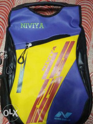 Yellow, Red, And Blue Niviya Leather Backpack