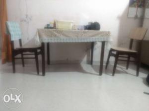 2 chair and table for dining, wooden