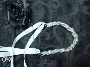 Beadwoven ribbon necklace Handmade