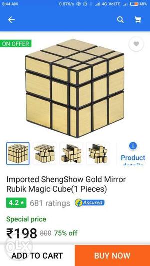Beige Rubik's mirror Cube
