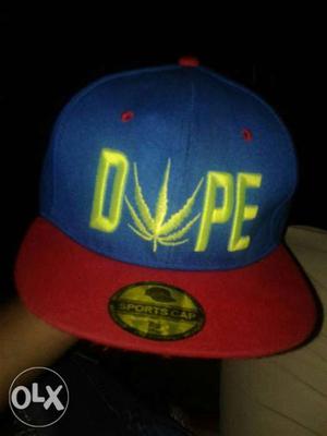 Black And Red Dope Flat Brim Cap