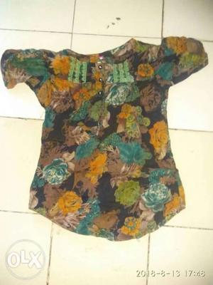 Brown And Green Floral Shirt