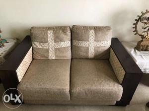 Gray And Black Loveseat