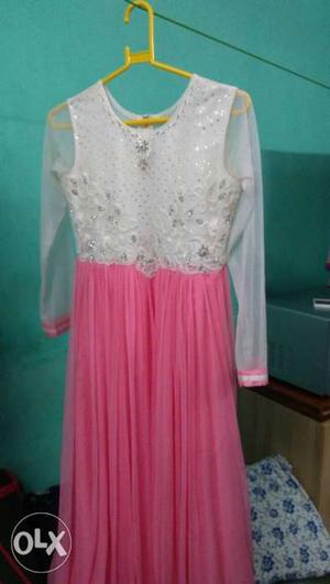 Kinjal branded pink gown