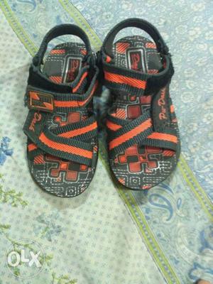New Pair Of Black-and-orange Hiking Sandals for 2-3 year old