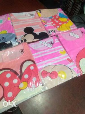 Pink And White Minnie Mouse Print Textile